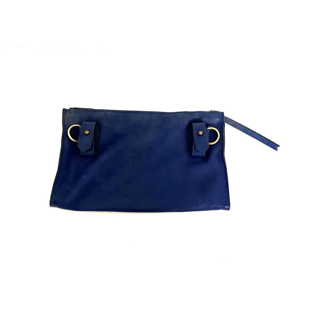 TIMBUK2 X PHOEBE DAHL JET SET CONVERTIBLE COBALT BLUE LEATHER BACKPACK